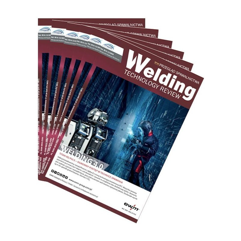 e-PRENUMERATA 6 KOLEJNYCH WYDAŃ CZASOPISMA WELDING TECHNOLOGY REVIEW